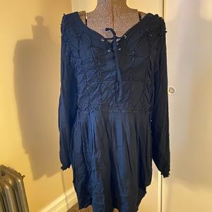 Black Tunic or Dress with brad detail, soft look.